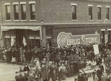 Load image into Gallery viewer, rare 1880s photo street scene republican political parade in rushford minnesota