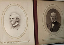 Load image into Gallery viewer, Antique Leather Photo Album with Images of Famous Writers Poets Artists 1800s