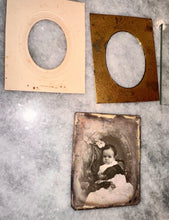Load image into Gallery viewer, Hidden Mother Daguerreotype Obscured Face Unusual 1/9 Plate Unusual Photo 1800s