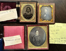 Load image into Gallery viewer, Lot of Antique Photo inc ID'd New Hampshire Girl 1840s Daguerreotype Union Case