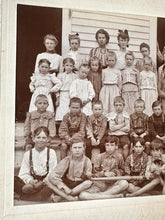 Load image into Gallery viewer, Antique Photo One Room Schoolhouse Early 1900s Barefoot Boys With Baseball Bat