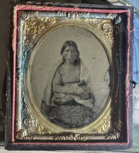 Load image into Gallery viewer, Rare Antique Native American Tintype Photo Indian Woman 1860s