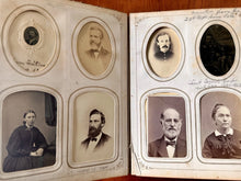 Load image into Gallery viewer, Large Leather Album with Civil War Soldiers ID'd 1860s CDV Tintype Photo
