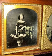 Load image into Gallery viewer, Lot of (4) 1/6 Ambrotype Photos Of Children Kids Tinted Toy Rocking Horse 1800s
