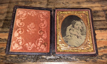 Load image into Gallery viewer, 1800s Ambrotype Hidden Woman & Hydrocephalic? Child ID’d Note 1860s Photo