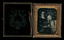 Load image into Gallery viewer, Daguerreotype Mother & Daughter Great Affectionate Pose Missouri Estate 1850s