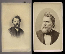 Load image into Gallery viewer, TWO Self Portrait Photographer John Cadwallader Indiana Michigan 1860s 1880s CDV