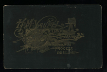 Load image into Gallery viewer, Cute Funny Cabinet Card Photo Girl Reading Newspaper NYC Photographer's Daughter