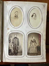 Load image into Gallery viewer, Large Leather Album with Civil War Soldiers ID'd 1860s CDV Tintype Photo