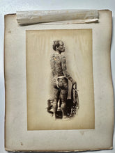 Load image into Gallery viewer, RARE FULL BODY ART JAPANESE TATTOO MAN FELICE BEATO ALBUMEN PHOTO 1870S
