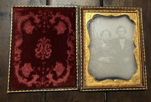 Load image into Gallery viewer, 1/4 Sealed Daguerreotype Photo of ID'd Man & Woman 1850s Massachusetts