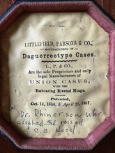 Load image into Gallery viewer, ID'd Doctor Rhinerson in Octagonal Thermoplastic Case 1/6 Tintype 1860s Photo
