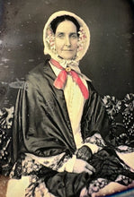 Load image into Gallery viewer, H. POLLOCK 1/4 Tinted Daguerreotype Baltimore Woman Flowers In Bonnet