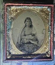 Load image into Gallery viewer, Rare Antique Native American Tintype Photo Indian Woman 1860s