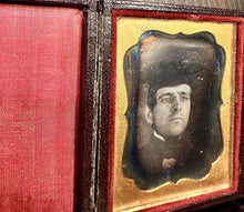 Load image into Gallery viewer, ID'd Boy & Physician Father Wearing Academic Cap Daguerreotype Tintype Lot