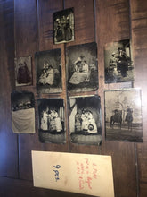 Load image into Gallery viewer, Lot of 9 Amazing Unusual Tintype Photo - Victorian Girls Play Acting Witch Dance