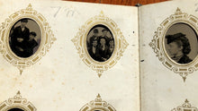 Load image into Gallery viewer, Miniature 1860s 1870s Tintype Album 64 Gem Photos Men Women Children Groups