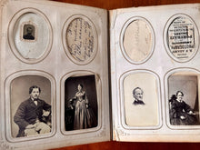 Load image into Gallery viewer, Large Leather Album with Civil War Soldiers ID'd 1860s CDV Tintype Photo
