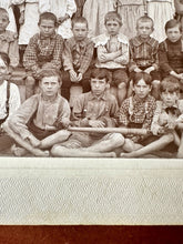 Load image into Gallery viewer, Antique Photo One Room Schoolhouse Early 1900s Barefoot Boys With Baseball Bat