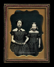 Load image into Gallery viewer, Beautiful 1/4 Daguerreotype ~ Sisters Holding Hands - Matching Dresses Tinted