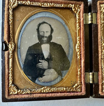 Load image into Gallery viewer, Man Wife & Baby - Two Ambrotype Photos in 1850s Union Case - Dog Carrying Basket