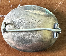 Load image into Gallery viewer, Engraved 1840s Antique Braided Hair Brooch Pin Mourning Jewelry