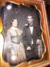Load image into Gallery viewer, 1/4 Daguerreotype Photo Handsome Man & Pretty Woman, Husband Wife Sealed 1800s