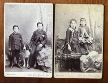 Load image into Gallery viewer, San Luis Obispo Siblings Boy & Girls with Dog 1880s Cabinet Card Lot California