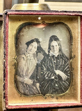 Load image into Gallery viewer, 1840s Pretty Women Long Bottle Curls Great Pose Sealed 1/6 Daguerreotype Photo