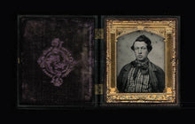 Load image into Gallery viewer, 1850s Ambrotype Handsome Man Checked Work Shirt & Coat in UNION CASE