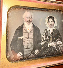 Load image into Gallery viewer, 6x4 Half Plate Daguerreotype Photo Older Distinguished Man & Wife, Tinted Bonnet