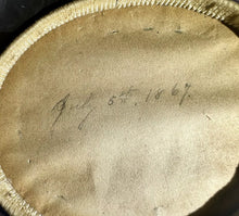 Load image into Gallery viewer, 1/6 Tintype Handsome Man in Oval MOP Cameo Case Dated 1860s Booth Lookalike