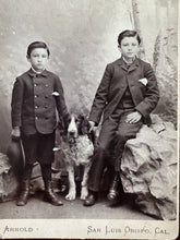 Load image into Gallery viewer, San Luis Obispo Siblings Boy & Girls with Dog 1880s Cabinet Card Lot California