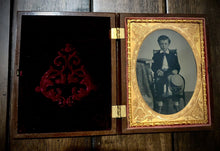 Load image into Gallery viewer, Very Rare Format! PANNOTYPE Photo on Leather! 1850s Photo of a Boy 1/4 Union Case