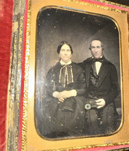 Load image into Gallery viewer, Half Plate Daguerreotype Affectionate Man & Woman / Husband & Wife Leather Case