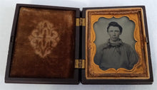 Load image into Gallery viewer, 1/9 Ambrotype Civil War Era Sailor Wearing Earrings! Union Case