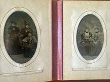 Load image into Gallery viewer, Leather Album 48 Antique Tintype Photo 1860s 1870 1880 1890s Victorian Men Women