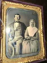 Load image into Gallery viewer, 1/4 Marcus A Root Daguerreotype Man & Wife - Leather Case Philadelphia Mennonite