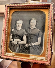 Load image into Gallery viewer, ID'd COLE Sisters Wearing Mourning Bands 1/6 Daguerreotype Photo Pr Fall River