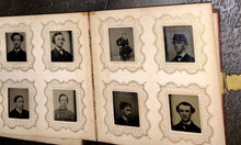 Load image into Gallery viewer, Miniature 1860s Photo Album + 63 Gem Tintypes Mostly Young Men & Boys