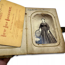 Load image into Gallery viewer, 1860s Photo Album w' Civil War Soldier Tax Stamps ID'd People CDVs