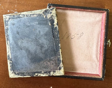 Load image into Gallery viewer, Early SEALED Tintype Photo DATED 1858 Miner or Prospector Holding Map