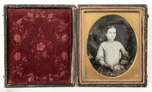 Load image into Gallery viewer, 1/6 Daguerreotype Little Girl ID'd by Note + Braid of Hair - West Virginia 1840s