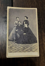 Load image into Gallery viewer, 1860s CDV Erie Pennsylvania Group, Woman in Mourning Dress - Civil War Tax Stamp