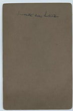 Load image into Gallery viewer, Amazing Fashion Photo ID'd Lady Holding Banner Patchwork Dress 1800s Rare Quilt