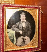 Load image into Gallery viewer, Lot of (4) 1/6 Ambrotype Photos Of Children Kids Tinted Toy Rocking Horse 1800s