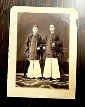 Load image into Gallery viewer, Rare Antique Albumen Chinese Men Long Fingernails 1800s Photo
