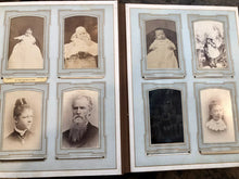 Load image into Gallery viewer, Large Antique "Fern" Album + 65 Photographs 1800s Victorian CDV Tintype Cabinet