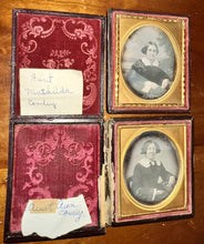 Load image into Gallery viewer, 2 BROADBENT Daguerreotype Photo ID'd Sisters Philadelphia 1850s Lot