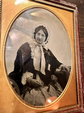 Load image into Gallery viewer, 1/4 AMBROTYPE PRETTY YOUNG WOMAN IN BONNET UK PHOTOGRAPHER VICTORIAN ERA PHOTO